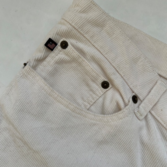 Polo Jeans Ralph Lauren Pants Corduroy Off White Flared Bootcut Cotton Blend 14 - Picture 4 of 5